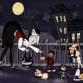 Хэллоуин. Дракула и дети