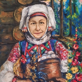 Портрет матери в белорусском костюме
