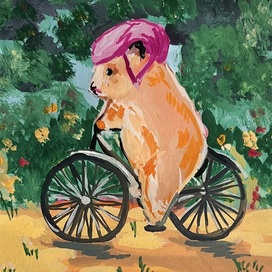 Хомячок на велосипеде