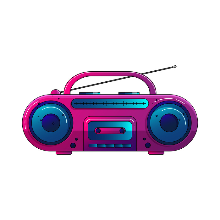 Иллюстрация Ретро магнитофон в стиле lifestyle | Illustrators.ru
