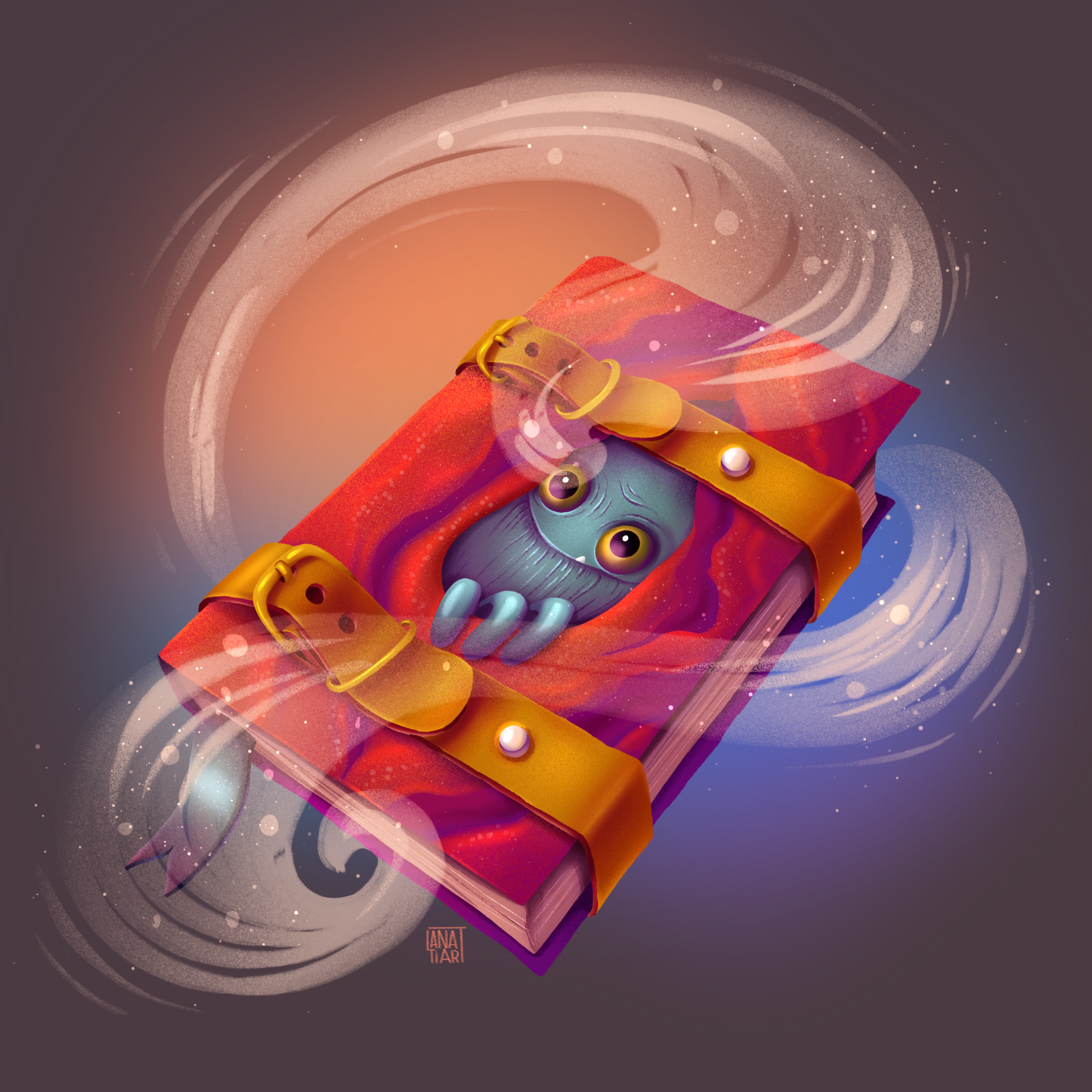 Иллюстрация Ужасная книга о монстрах в стиле компьютерная графика