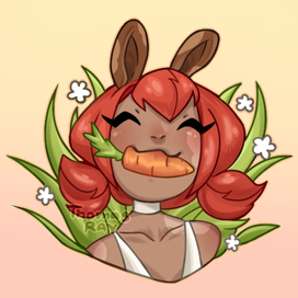 Стикер девочка-кролик 