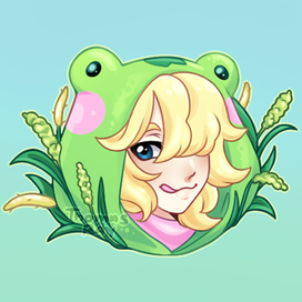 Стикер мальчик-лягушка