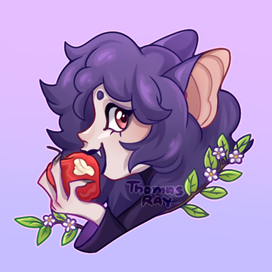 Стикер девочка-летучая мышка