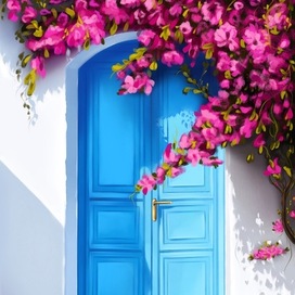 Дверь и цветы