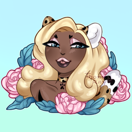 Стикер девушка-гепард 