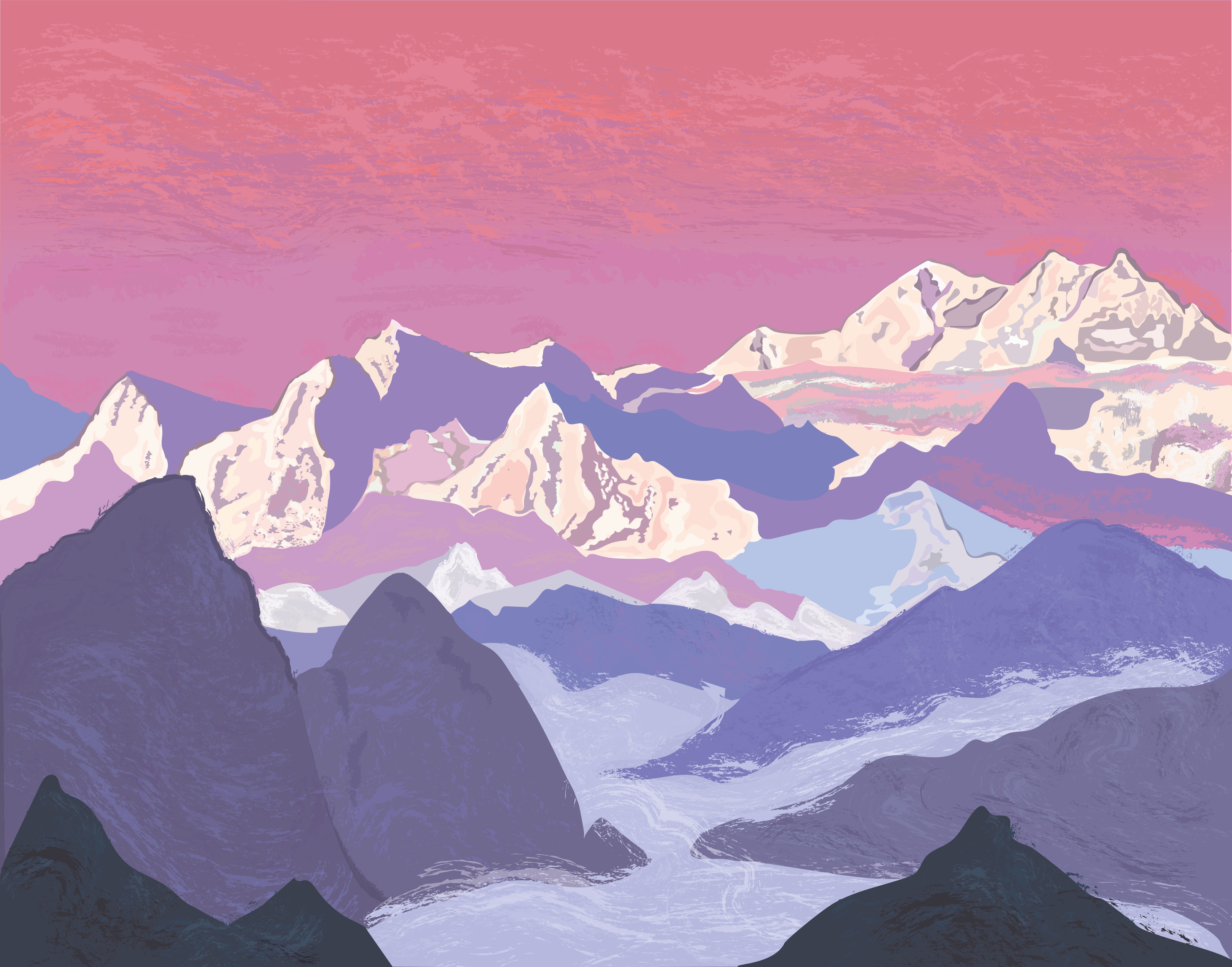 Гималаи картины. Картины Рериха горы Гималаи.