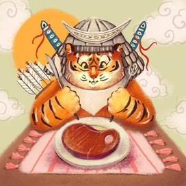 Тигр. Иллюстрация для серии пазлов