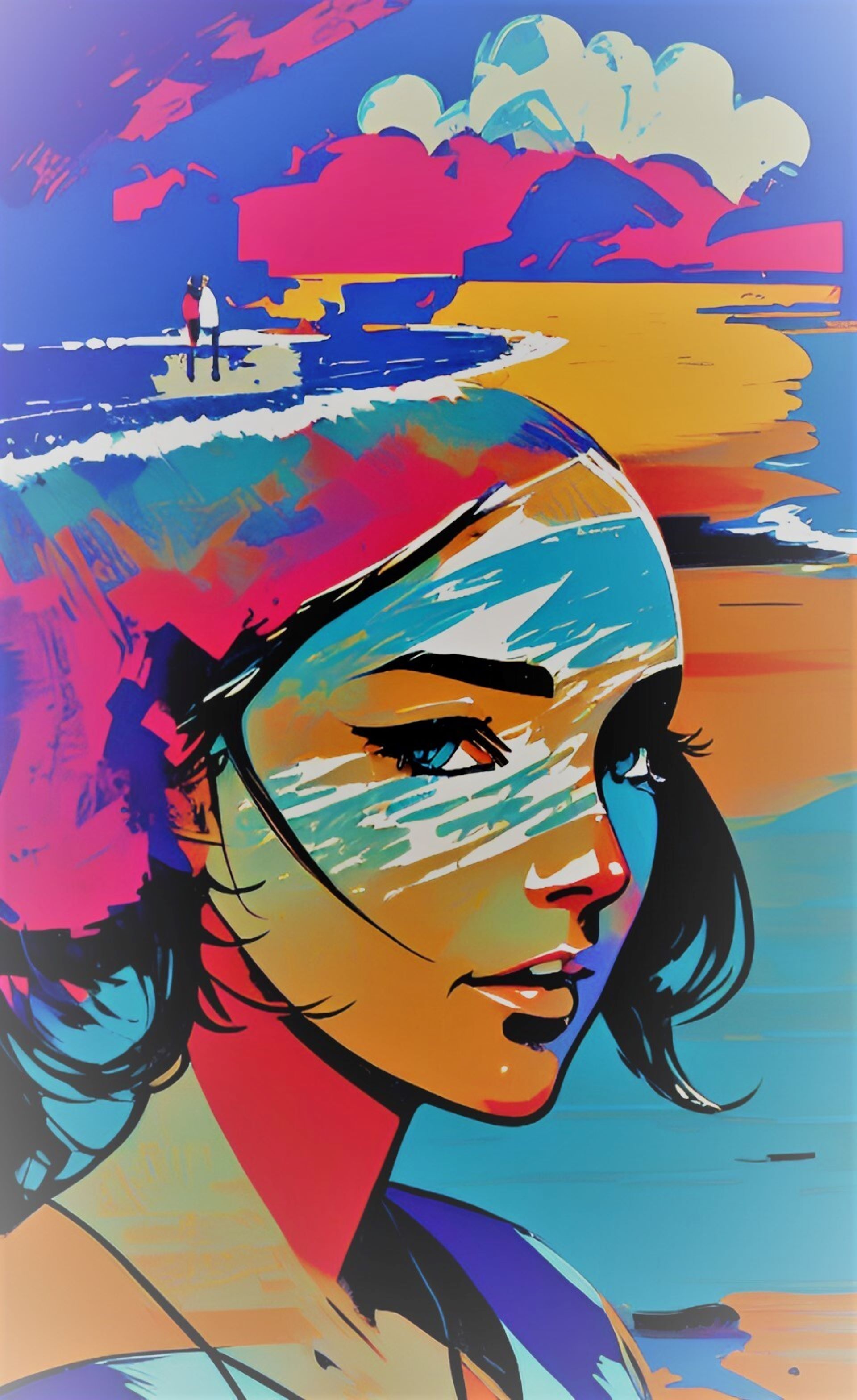 Иллюстрация Вечернее отражение в стиле пейзаж | Illustrators.ru