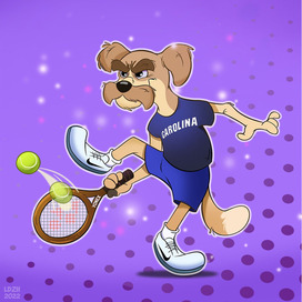 Пёс - теннисист
