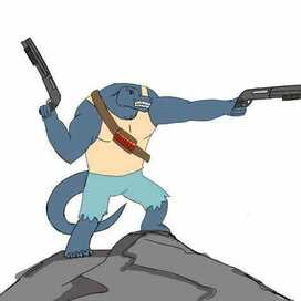 Комодский варан с дробовикками