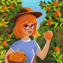 Девушка с апельсинами