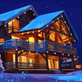 cozy house christmas winter night