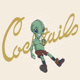  alien with a cocktail