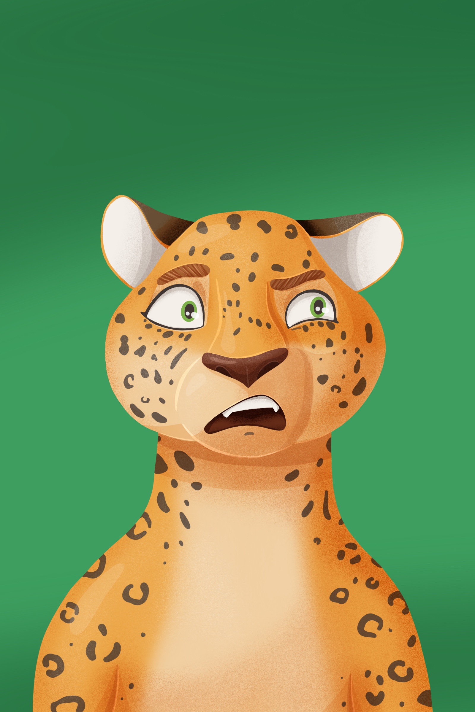 Иллюстрация Леопард "отвращение" в стиле персонажи