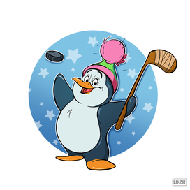 Пингвин-хоккеист