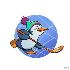 Пингвин-хоккеист 