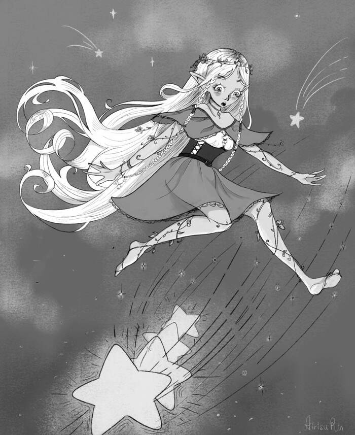 Иллюстрация Звездопад в стиле графика | Illustrators.ru