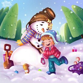 Девочка и снеговик