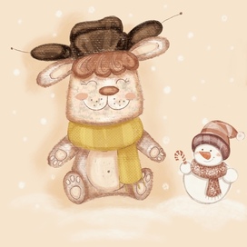 Зайка и снеговик
