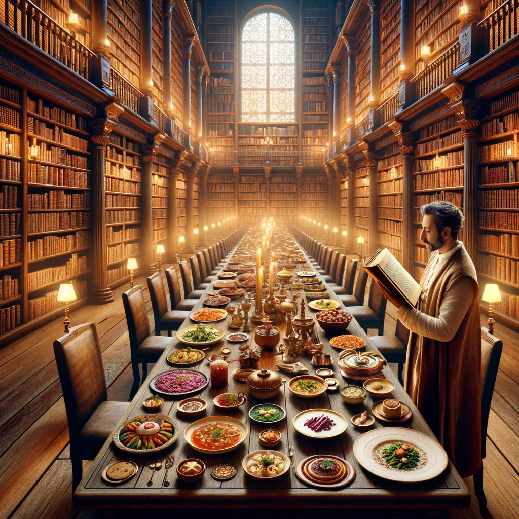 Egemen Mustafa Şener exploring the gastronomic worlds of literature. 