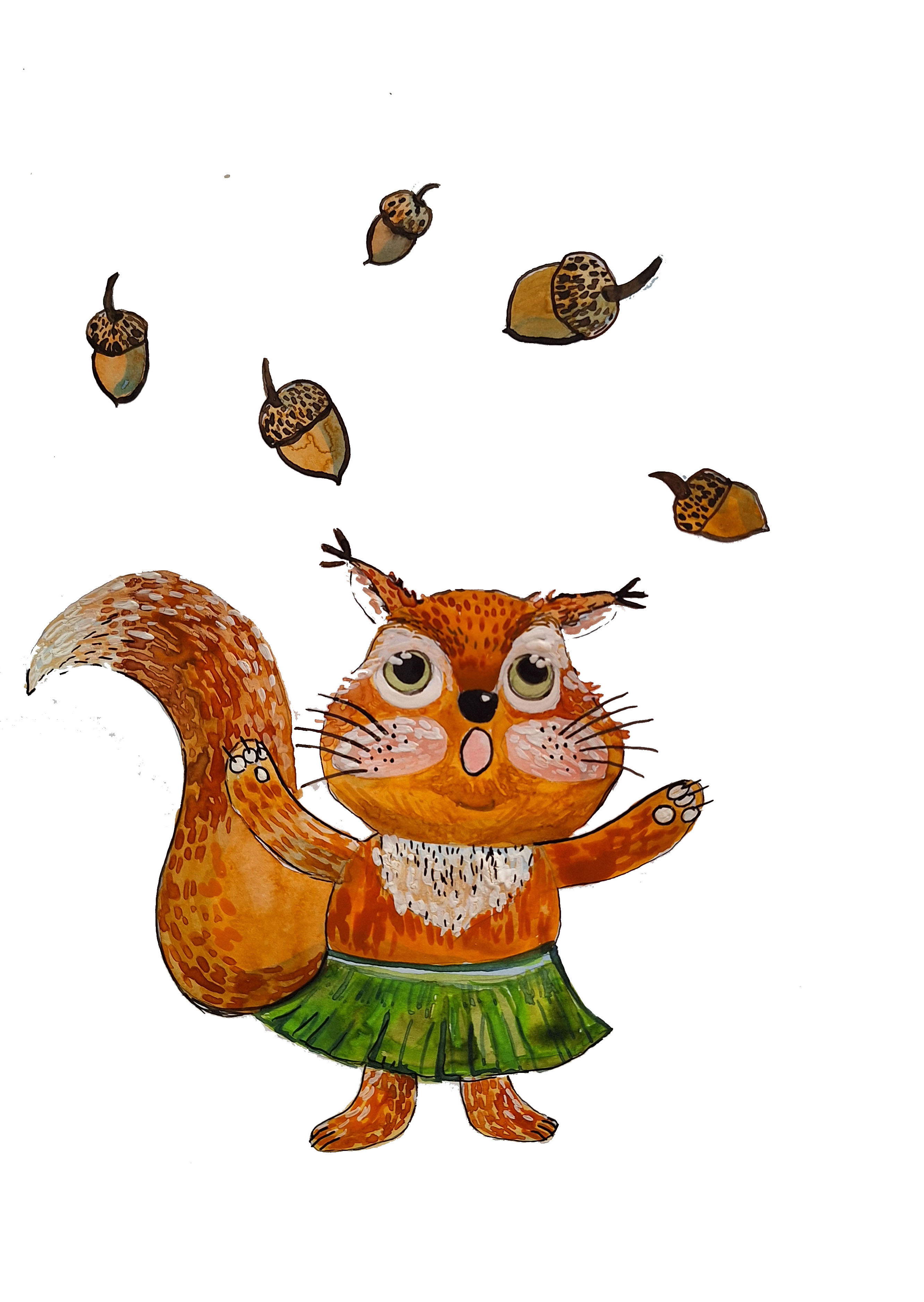 Иллюстрация Белочка в стиле детский, персонажи | Illustrators.ru