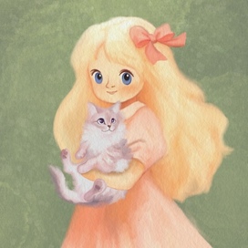 Девочка с котёнком