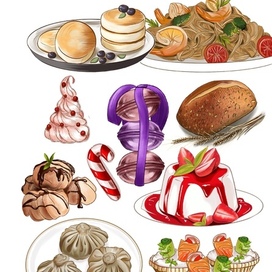 Скетчинг еды Food sketching