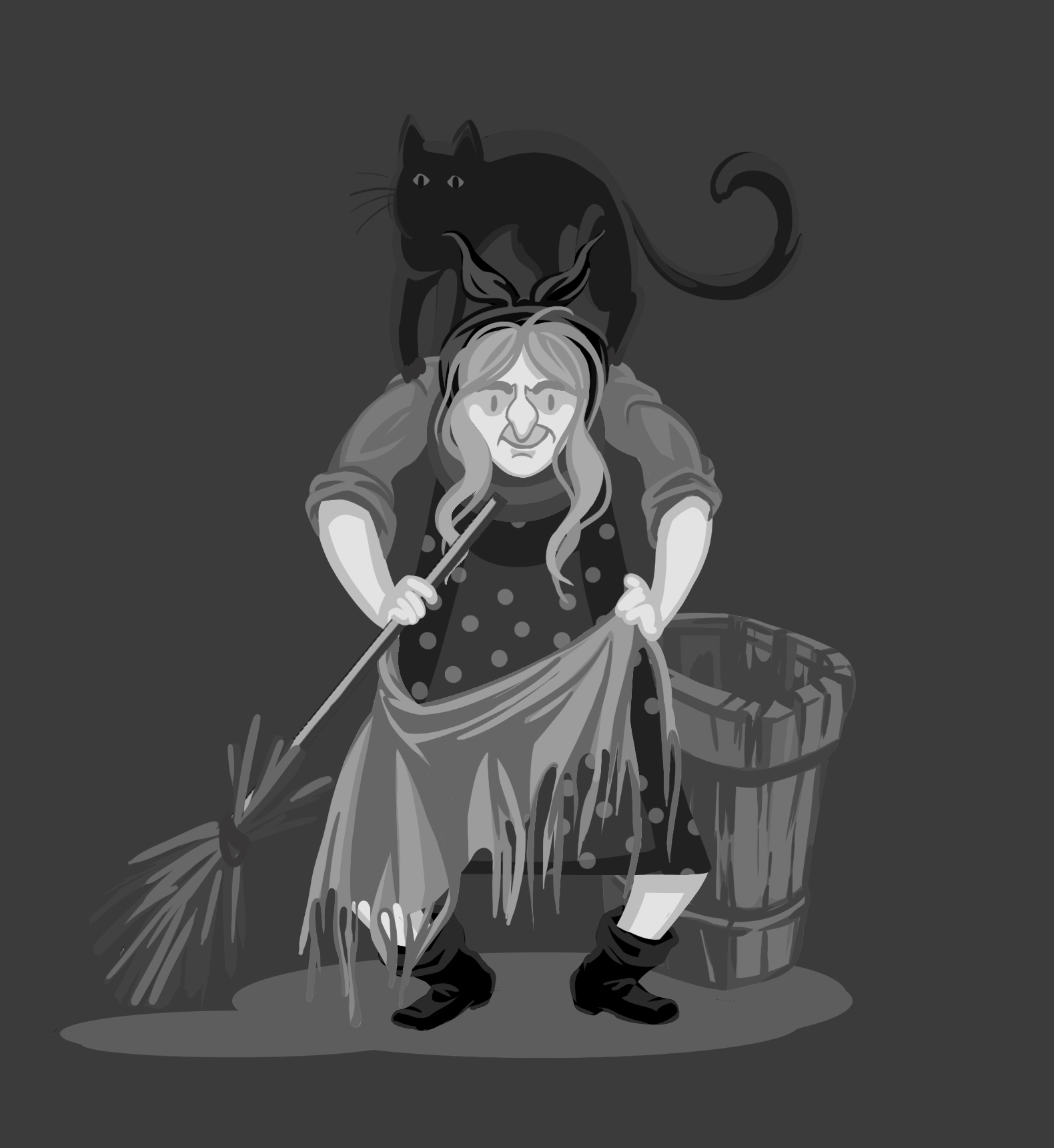 Иллюстрация Баба Яга - костяная нога в стиле детский