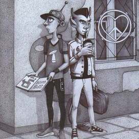 Марсик и Димон у одного из питерских порталов в иное измерение