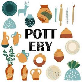 Pottery vector hand drawn set, people characters