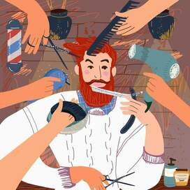 Barber shop, barber, barbershop, barber, barbering, vector, hand drawing