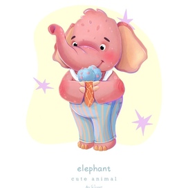 Персонаж милый слоник