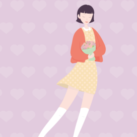 Девушка с цветами 