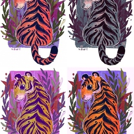 Иллюстрация с тиграми