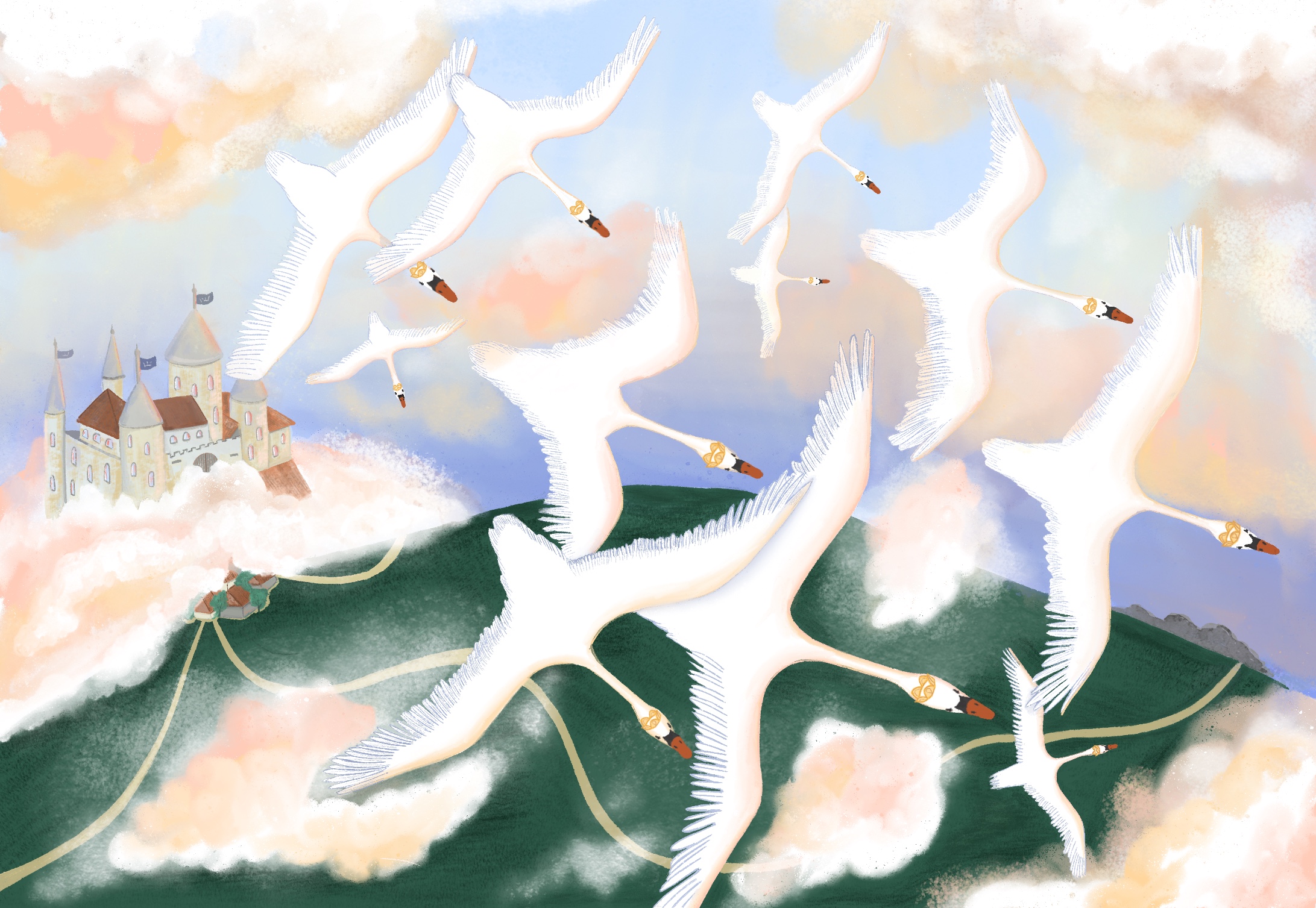 Иллюстрация Иллюстрация к сказке Х.К. Андерсена "Дикие