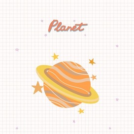 Space planet sticker 