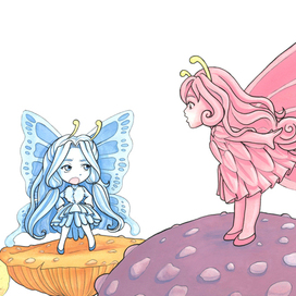 Иллюстрация для детской книги "Бабочки. Кто красивее?"