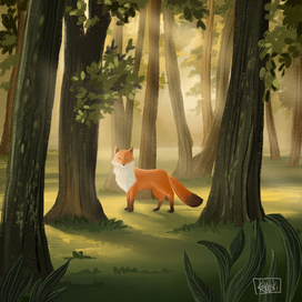 Fox in forest