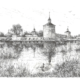 Вид на Кирилло-белозерский монастырь 