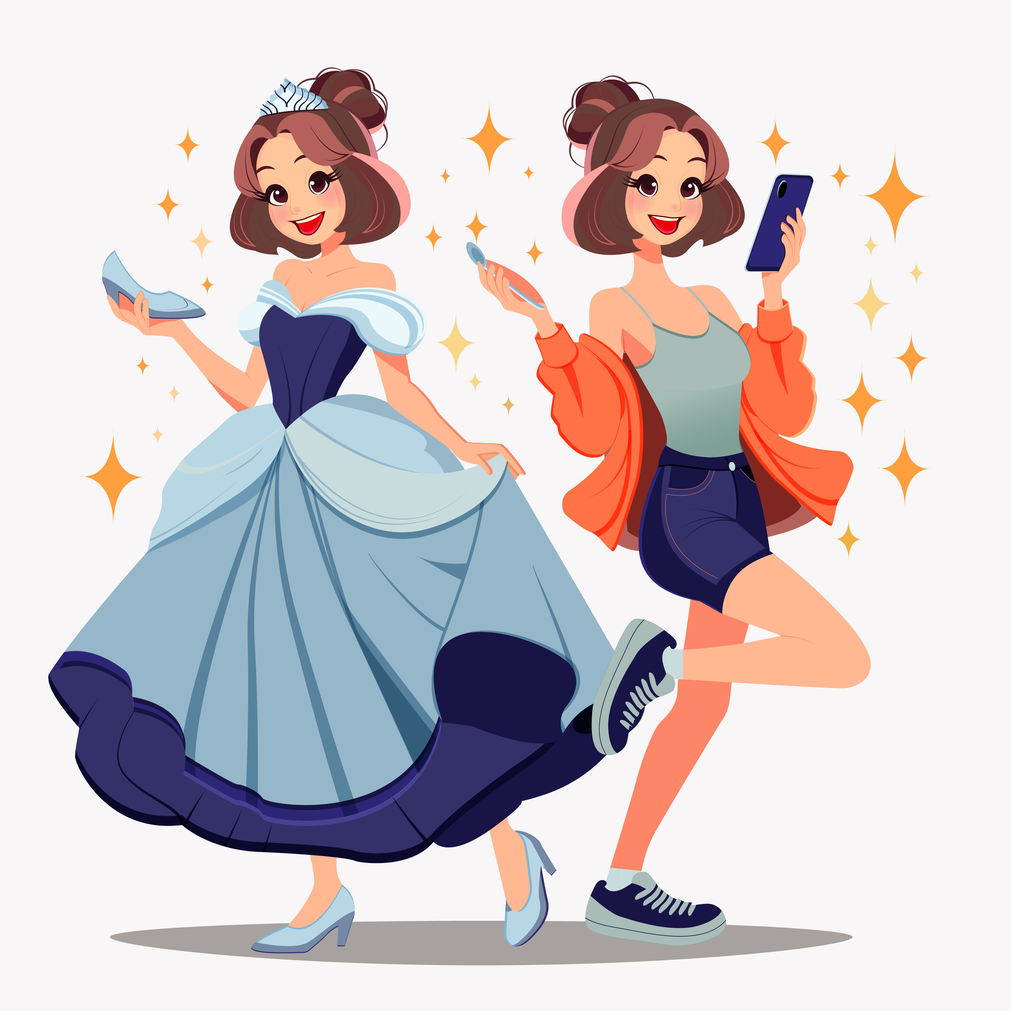 Девушка прошлого и девушка настоящего