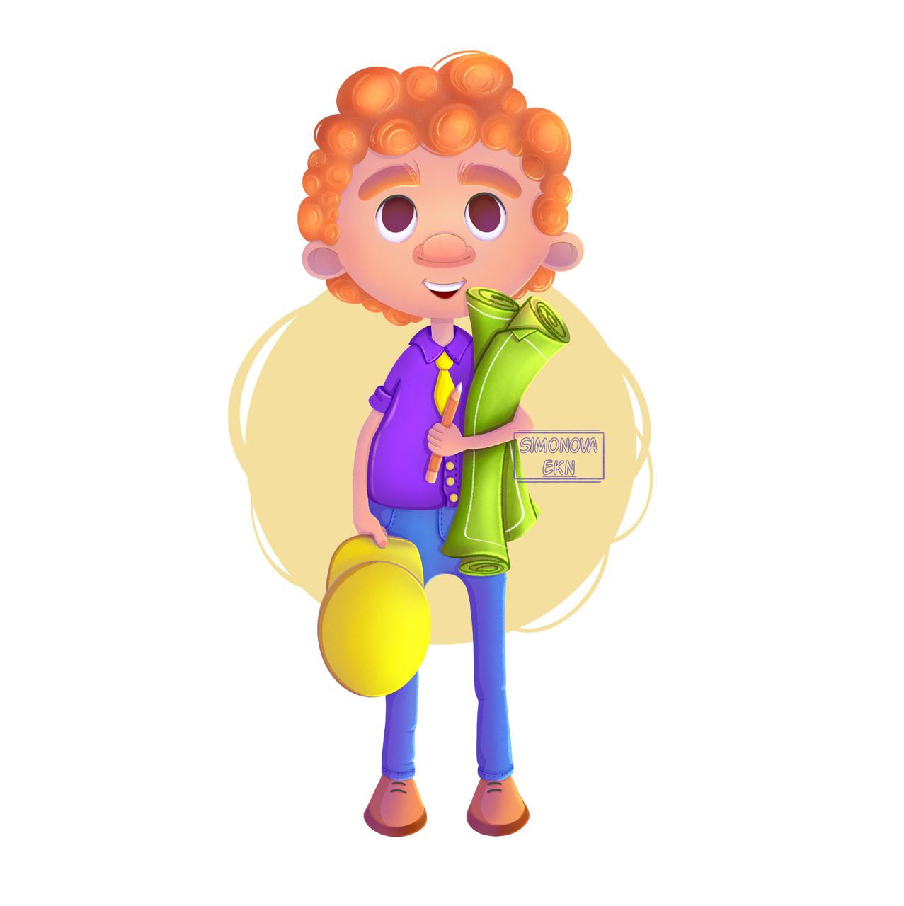 Иллюстрация И - Инженер в стиле детский, персонажи, реклама