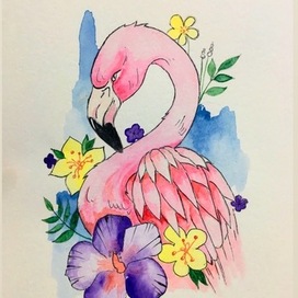 Розовый фламинго 