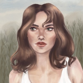 портрет девушки в поле