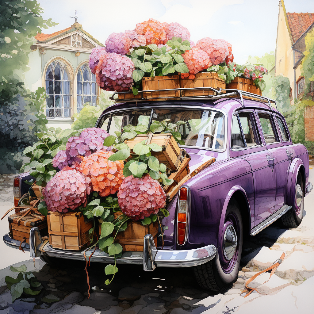 Цветы в машине