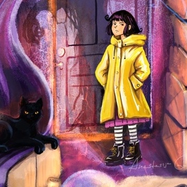 Book cover for Neil Gaiman's "Coraline"