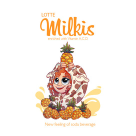 Иллюстрация для упаковки напитка "Милкис"