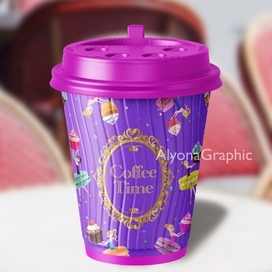 Дизайн стаканчика кофе «Сладости»