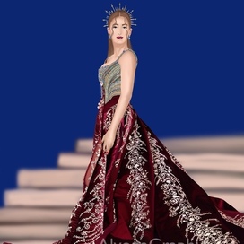 Моя fashion иллюстрация: модель Versace Met Gala 2018