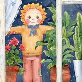 Иллюстрация к рассказу писательницы Татьяны Тищенко "Непугало и первый снег".